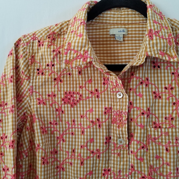 5/$30 Anthropologie Odille Embroidered Shirt - Picture 3 of 8